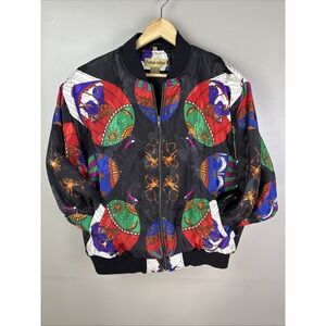 Adrian Jordan Bomber Jacket Made In Korea Size 22 Balloons 80's Vintage AOP